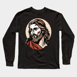 Jesus Graphic Design Long Sleeve T-Shirt